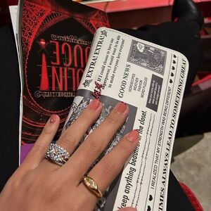 Betsey Johnson Newspaper Print Faux Leather with Hand Strap